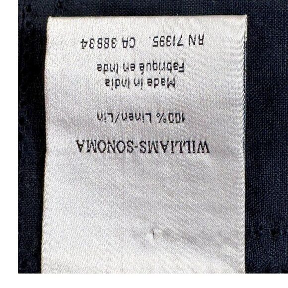 Williams-Sonoma Black Linen Napkin 100% Replacement Formal Dining Cut Out VTG - Picture 6 of 6